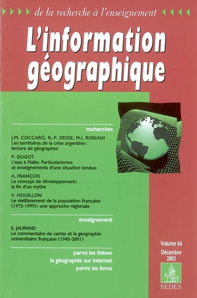 Information géographique (L'), n° 66-4