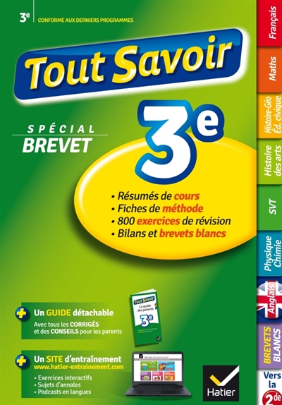 Tout savoir 3e : spécial...