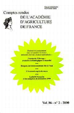 Comptes rendus de l'Académie d'agriculture de France, n° 2 (2000)