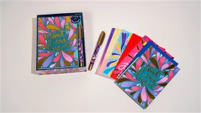 Ma joyeuse correspondance : coffret cartes illustrées + enveloppes + stylo
