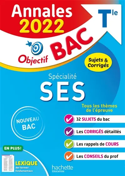 SES spécialité terminale : annales 2022, sujets & corrigés : nouveau bac
