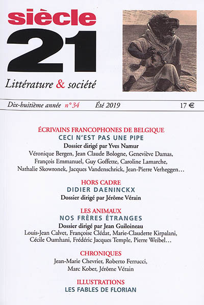 Siècle 21, littérature & société, n° 34. Ecrivains francophones de Belgique : Ceci n'est pas une pipe