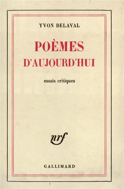 Poèmes d'aujourd'hui