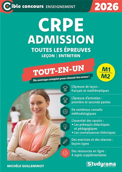 CRPE admission M2, toutes les épreuves : professeur des écoles : 2025