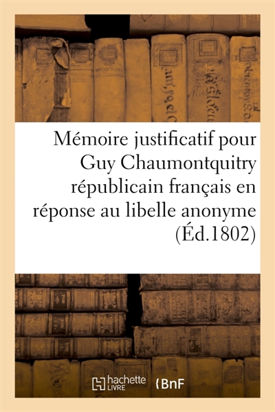 Mémoire justificatif pour...