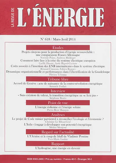 Revue de l'énergie, n° 618
