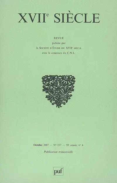 Dix-septième siècle, n° 237. Les jésuites dans l'Europe savante : journée d'étude de la Société d'étude du XVIIe siècle