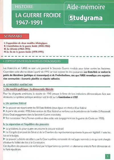 La guerre froide, 1947-1991