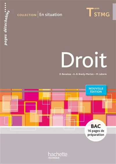 Droit terminale STMG : nouveau programme