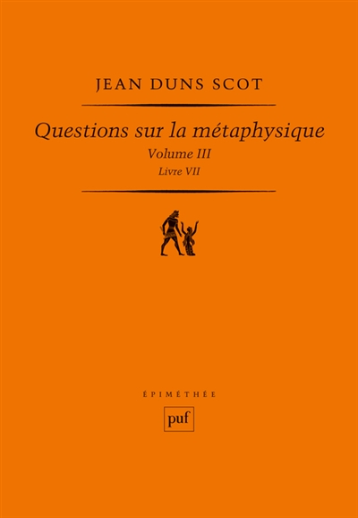 Questions sur la métaphysique. Vol. 3. Livre VII