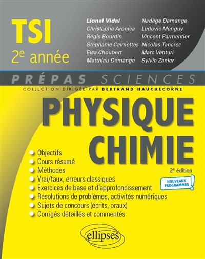 Physique chimie TSI, 2e année : nouveaux programmes