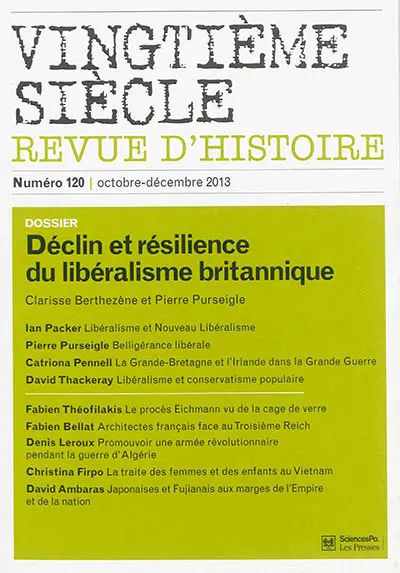 Vingtième siècle, n° 120. Déclin et résillience du libéralisme britannique