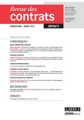 Revue des contrats, n° 1 (2014)