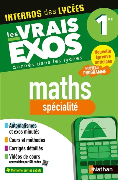 Maths spécialité 1re : les vrais exos donnés dans les lycées : nouveau programme, nouvelle épreuve anticipée