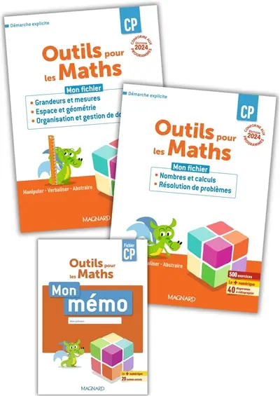 Outils pour les maths CP : 2 fichiers + mémo