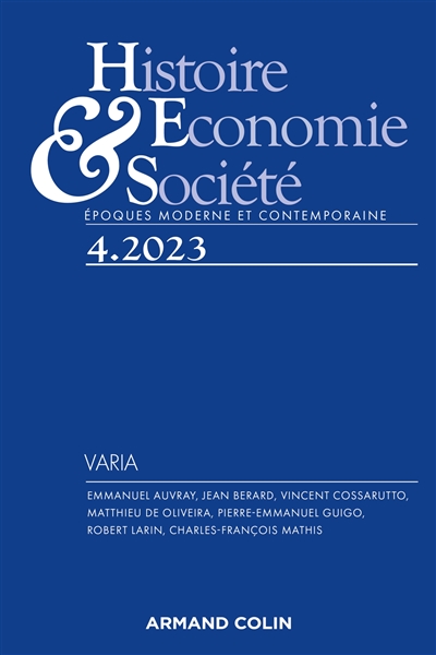 Histoire, économie & société, n° 4 (2023). Varia