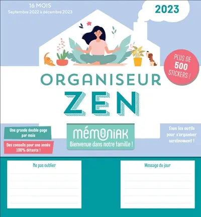 Organiseur zen 2023 : 16 mois, septembre 2022 à décembre 2023