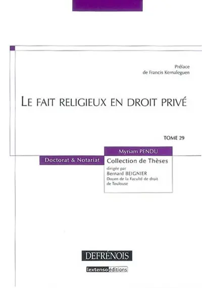 Le fait religieux en droit privé