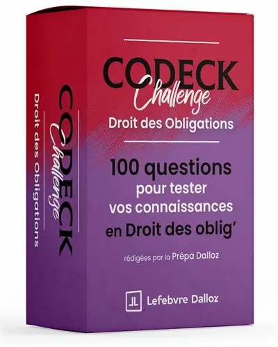 Codeck challenge : droit des obligations : 100 questions pour tester vos connaissances en droit des oblig'