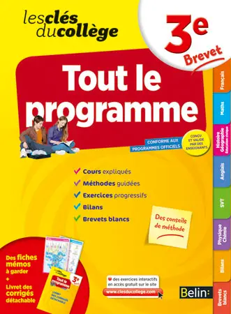 Tout le programme, 3e, brevet