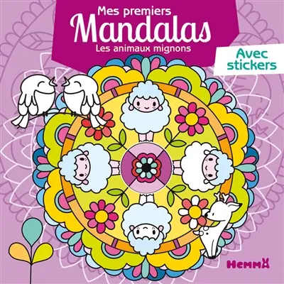 Les animaux mignons : mes premiers mandalas avec stickers