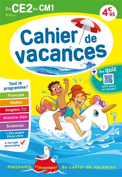 Cahier de vacances du CE2 au CM1, 8-9 ans : tout le programme