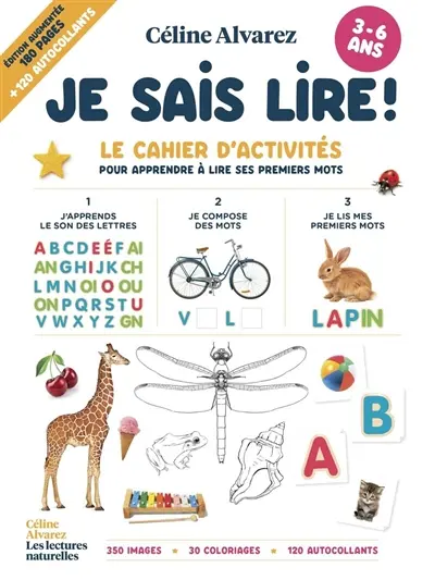 Je sais lire ! : le cahier d'activités pour entrer dans la lecture dès la maternelle : 300 images, 30 coloriages, 120 autocollants