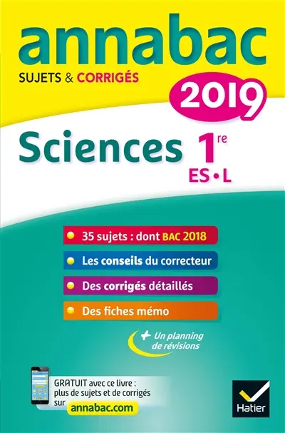Sciences 1re ES, L : 2019