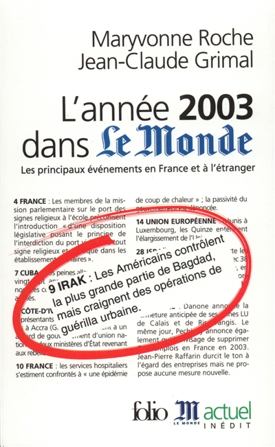 L'année 2003 dans Le Monde : les principaux événements en France et à l'étranger