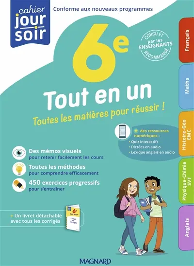 Tout en un, 6e : toutes les matières pour réussir !
