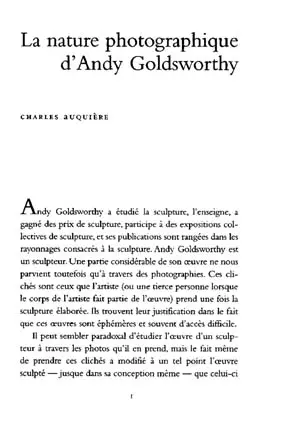 La nature photographique d'Andy Goldsworthy