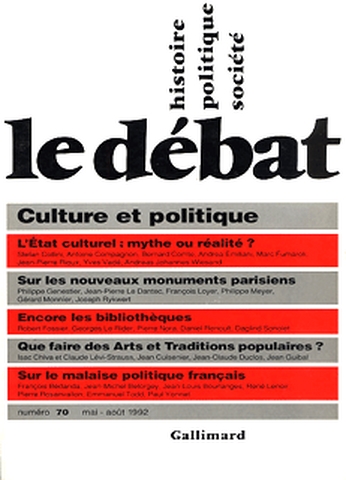 Débat (Le), n° 70. Culture et politique