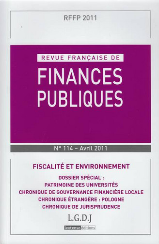 revue française de finances publiques, n° 114. fiscalité et environnement