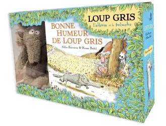 Bonne humeur de Loup gris : l'album et la peluche