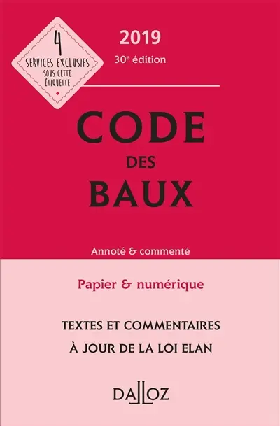 Code des baux 2019 : annoté & commenté