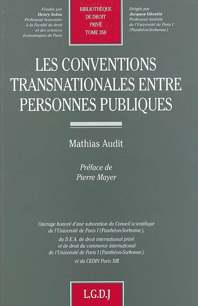 les conventions transnationales entre personnes publiques