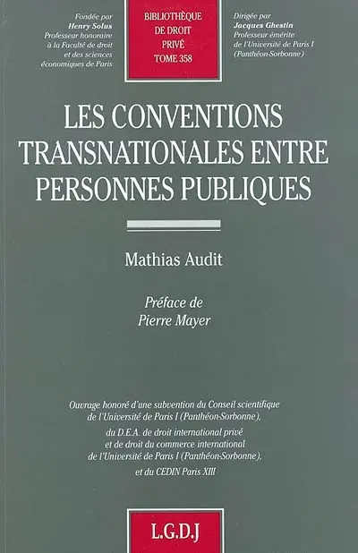 Les conventions transnationales entre personnes publiques