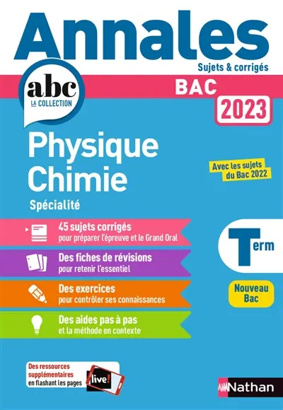 Physique chimie spécialité terminale : bac 2023 : nouveau bac