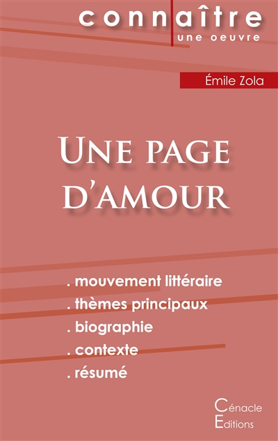 Fiche de lecture Une page d'amour de Emile Zola (Analyse littéraire de référence et résumé complet)