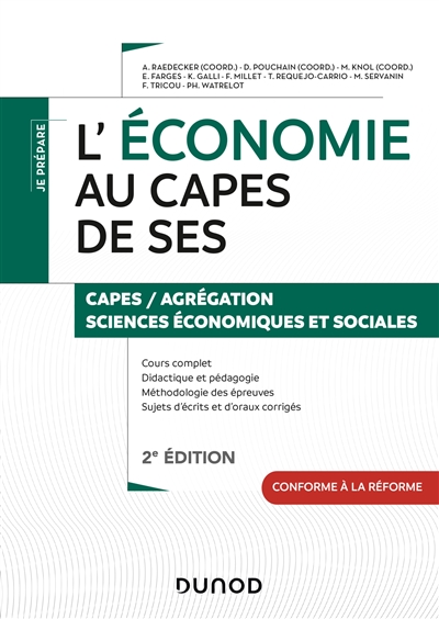 L'économie au Capes de SES : Capes-agrégation sciences économiques et sociales : conforme à la réforme