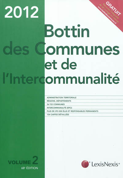 Bottin des communes et de l'intercommunalité 2012