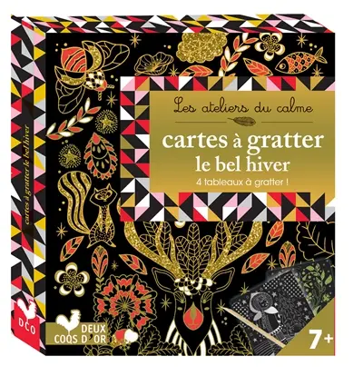 Cartes à gratter : le bel hiver : 4 tableaux à gratter !