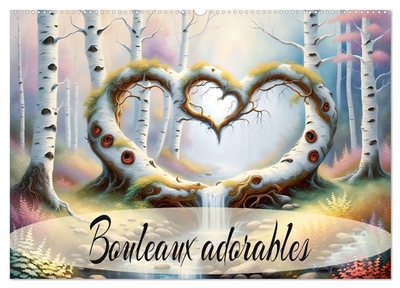 Bouleaux adorables (Calendrier mural 2026 DIN A2 vertical), CALVENDO calendrier mensuel : Une année de randonnée à travers la forêt de bouleaux avec le cœur.