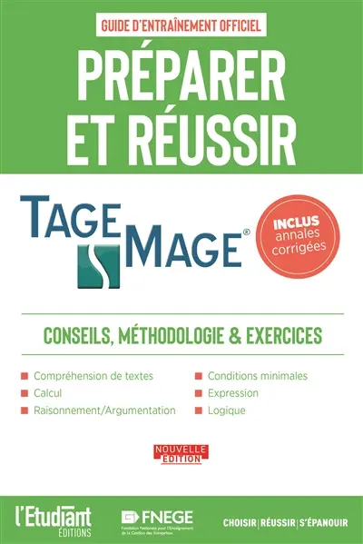 Tage Mage : préparer et réussir, guide d'entraînement officiel : conseils, méthodologie & exercices