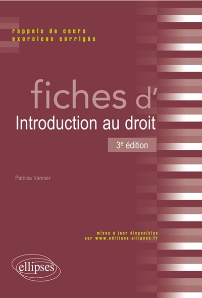 Fiches d'introduction au droit : rappels de cours, exercices corrigés