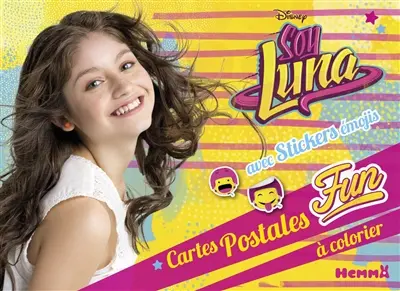 Soy Luna : cartes postales fun à colorier : avec stickers émojis