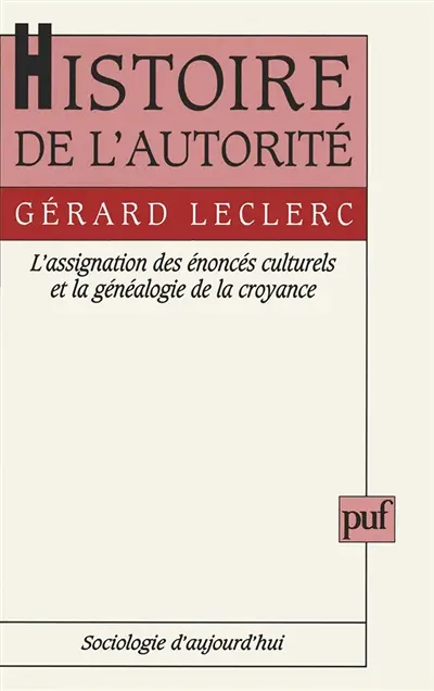 Histoire de l'autorité
