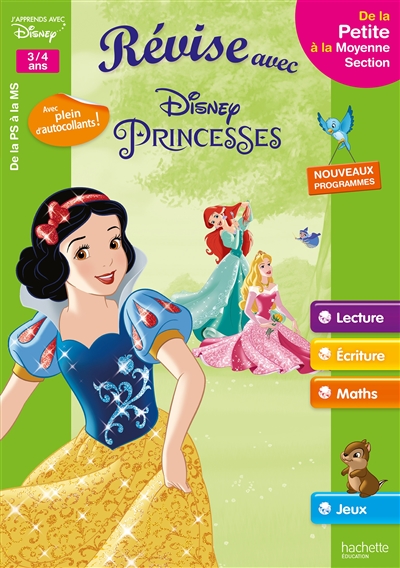 Révise avec Disney Princesses : de la petite à la moyenne section, 3-4 ans : nouveaux programmes