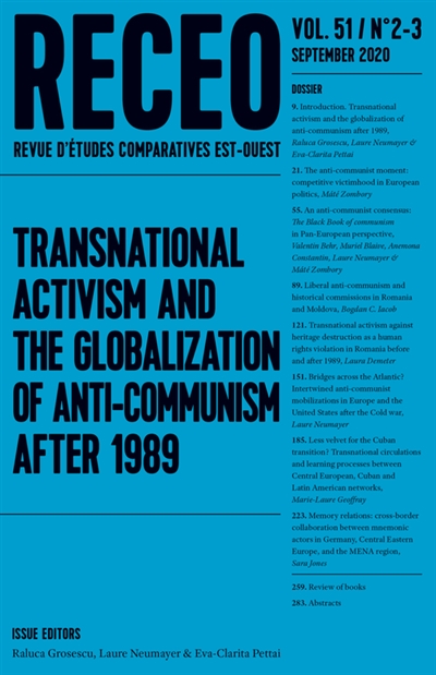 Revue d'études comparatives Est-Ouest, n° 2-3 (2020). Transnational activism and the globalization of anti-communism after 1989