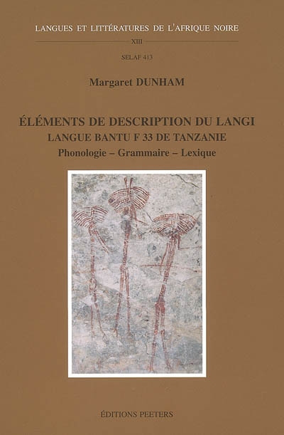Eléments de description du langi, langue bantu F33 de Tanzanie : phonologie, grammaire, lexique